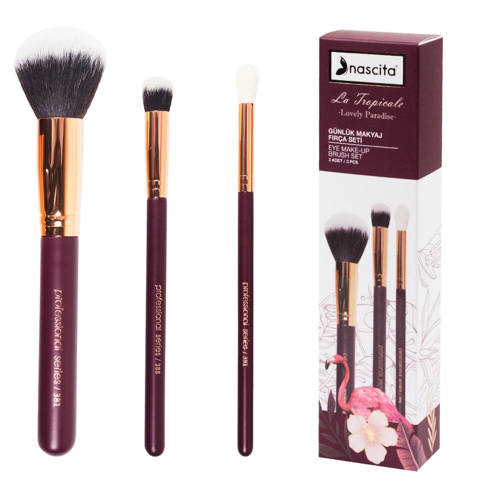 Nascita Tropicale 3-Piece Makeup Brush Set
