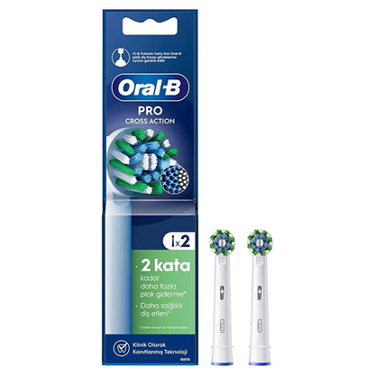 Oral-B Cross Action Green Toothbrush Replacement Heads 2 Pack