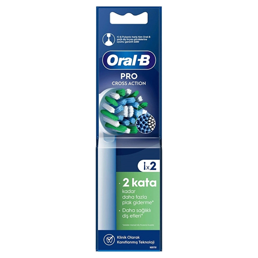 Oral-B Cross Action Green Toothbrush Replacement Heads 2 Pack