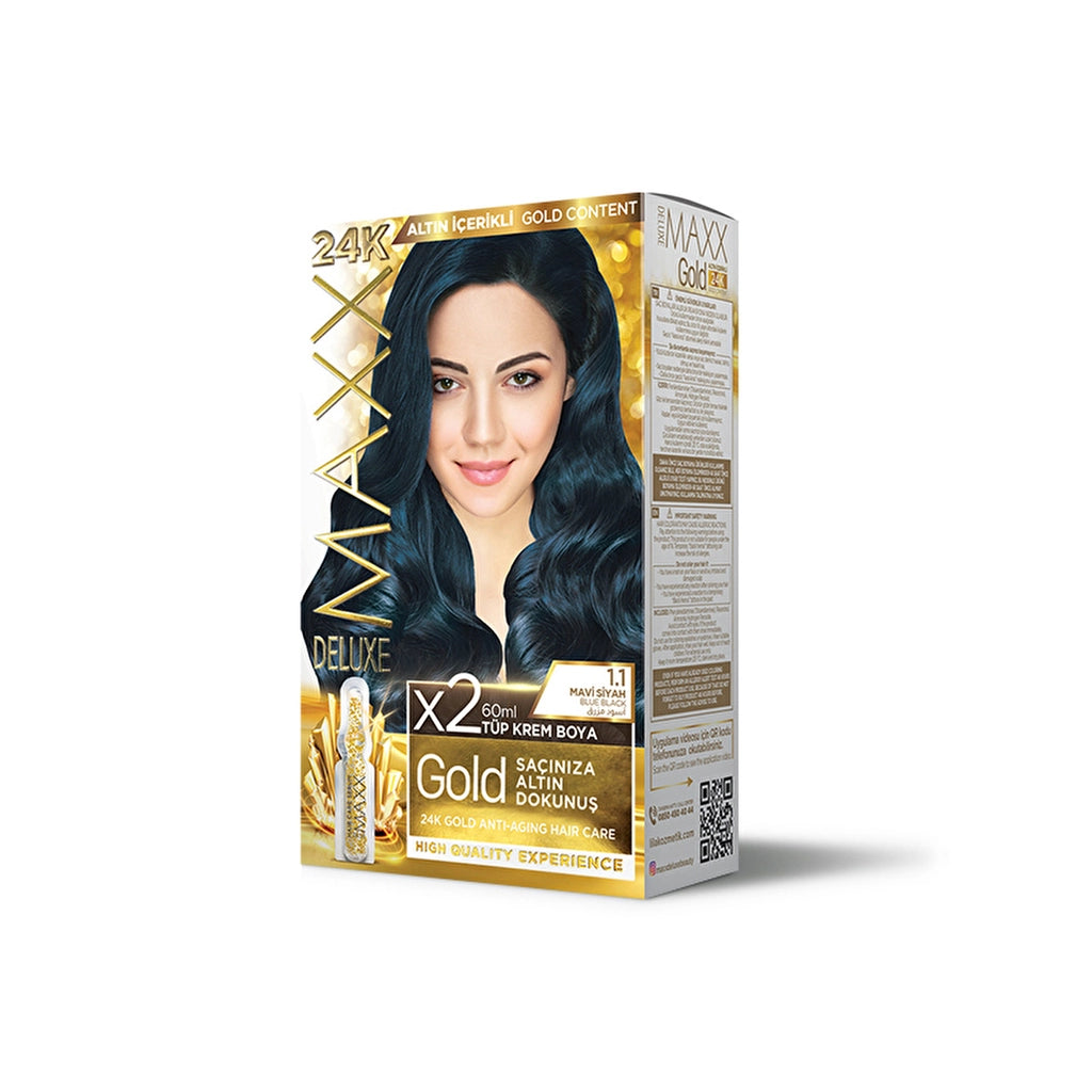 Maxx Deluxe Golden Beauty Hair Dye 1.1 Blue Black