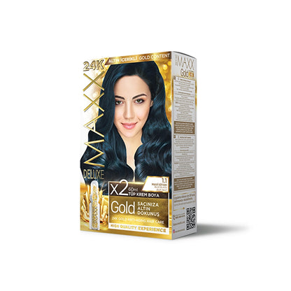 Maxx Deluxe Golden Beauty Hair Dye 1.1 Blue Black