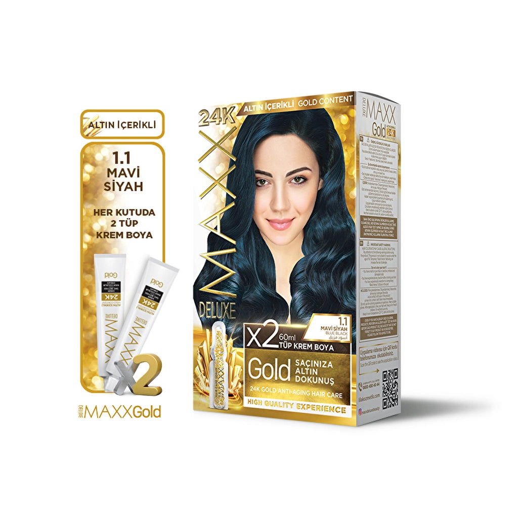 Maxx Deluxe Golden Beauty Hair Dye 1.1 Blue Black