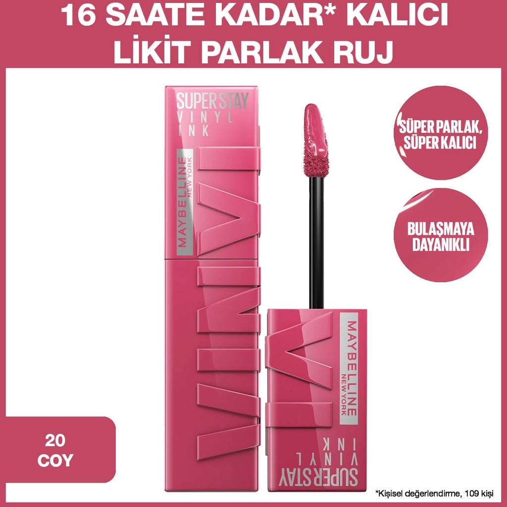 Maybelline New York Super Stay Vinyl Ink Long Lasting Liquid Bright Lipstick 35 Cheeky