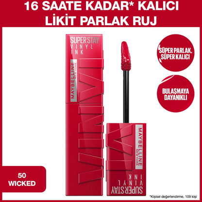 Maybelline New York Super Stay Vinyl Ink Long Lasting Liquid Bright Lipstick 35 Cheeky