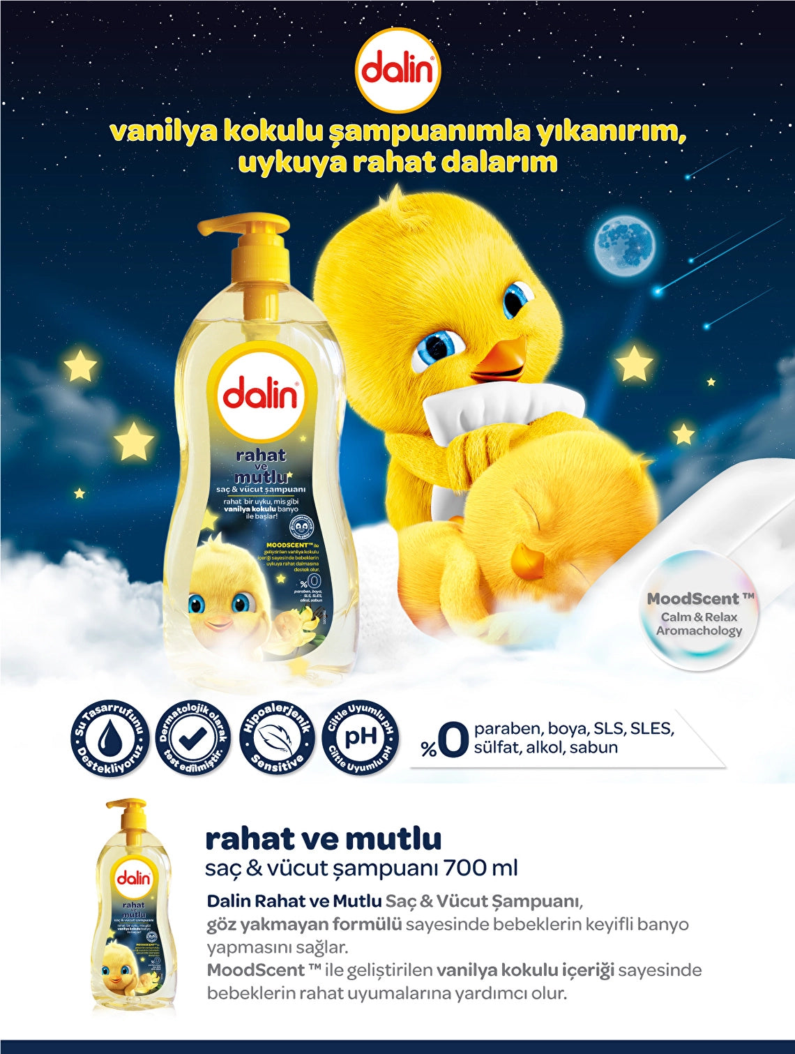 Dalin Comfortable and Happy Hair &amp; Body Shampoo 700 ml