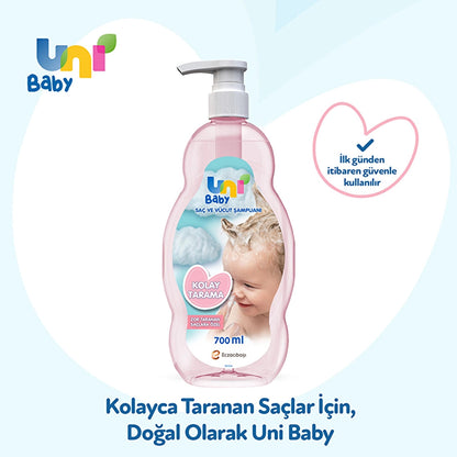 Uni Baby Easy Comb Hair and Body Shampoo 700 ml