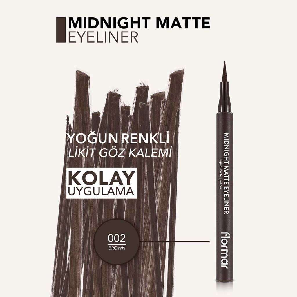 Flormar Midnight Matte Eyeliner 02 Brown