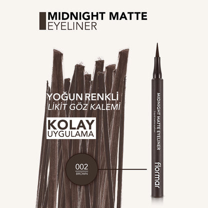Flormar Midnight Matte Eyeliner 02 Brown