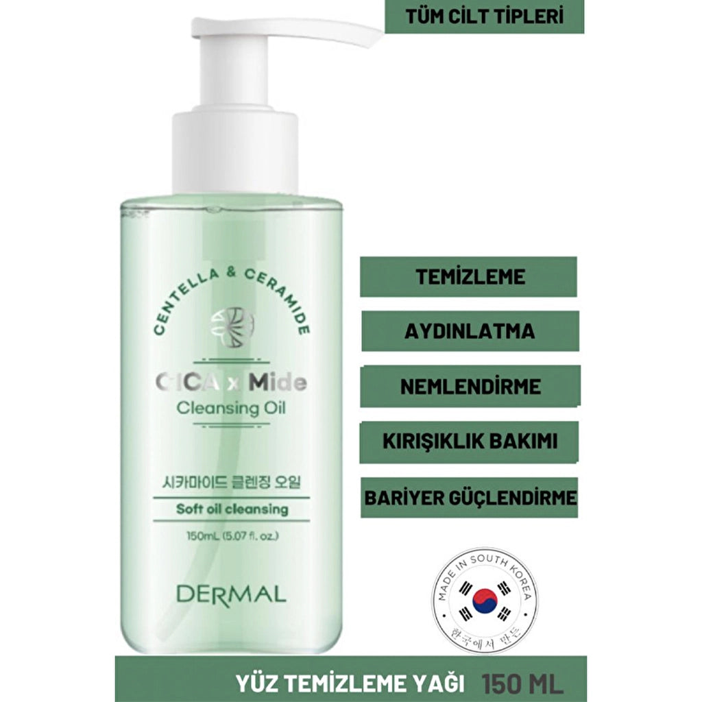 Dermal Cica x Stomach Cleanser Oil Centella Asiatica and Ceramide Extract Cleansing Oil 150 ml