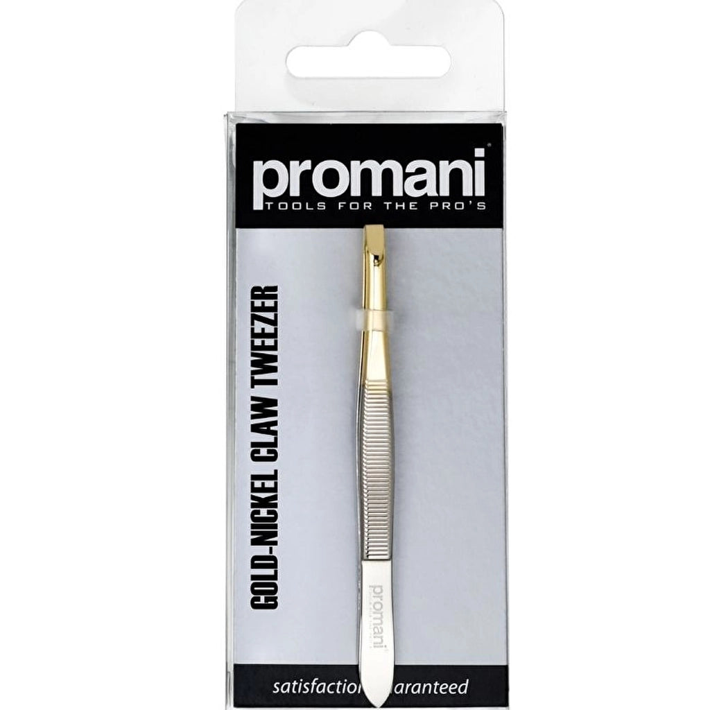 Promani Semi Gold Nickel Flat Tip Tweezers
