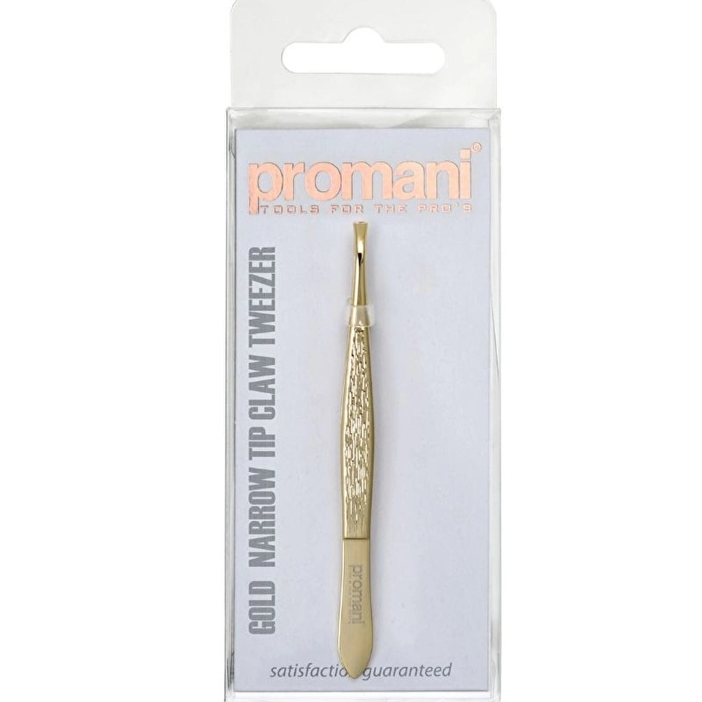 Promani Gold Flat Fine Tip Tweezers