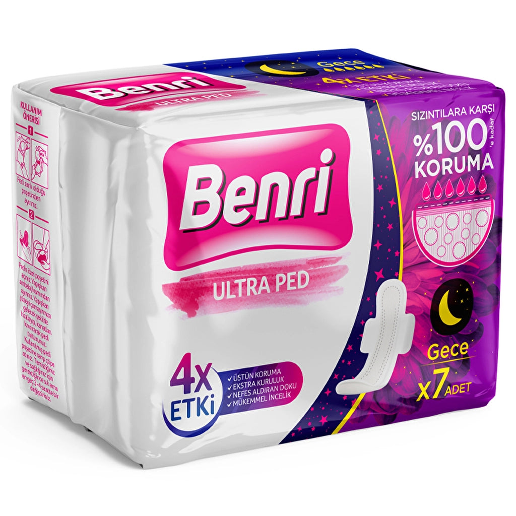 Benri Hygienic Pads Night 7 Pack