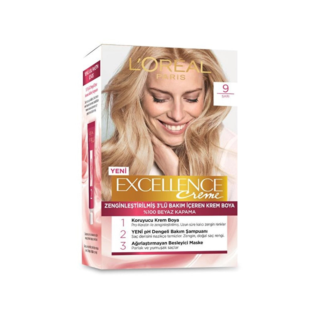 Loreal Paris Excellence Creme Hair Dye - 9 Yellow