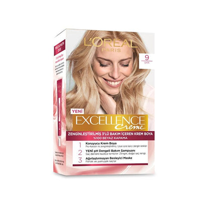 Loreal Paris Excellence Creme Hair Dye - 9 Yellow