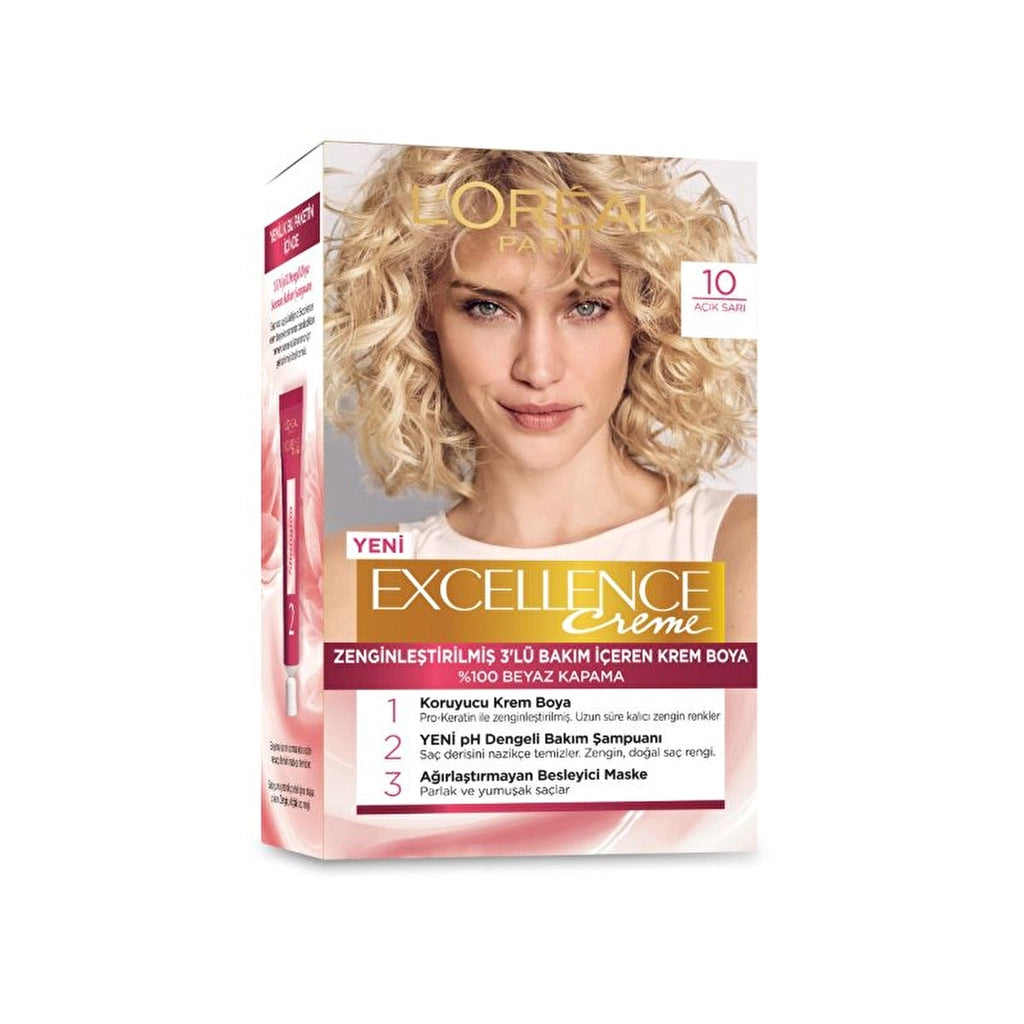 Loreal Paris Excellence Creme Hair Dye - 10 Light Blonde