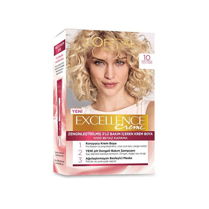 Loreal Paris Excellence Creme Hair Dye - 10 Light Blonde