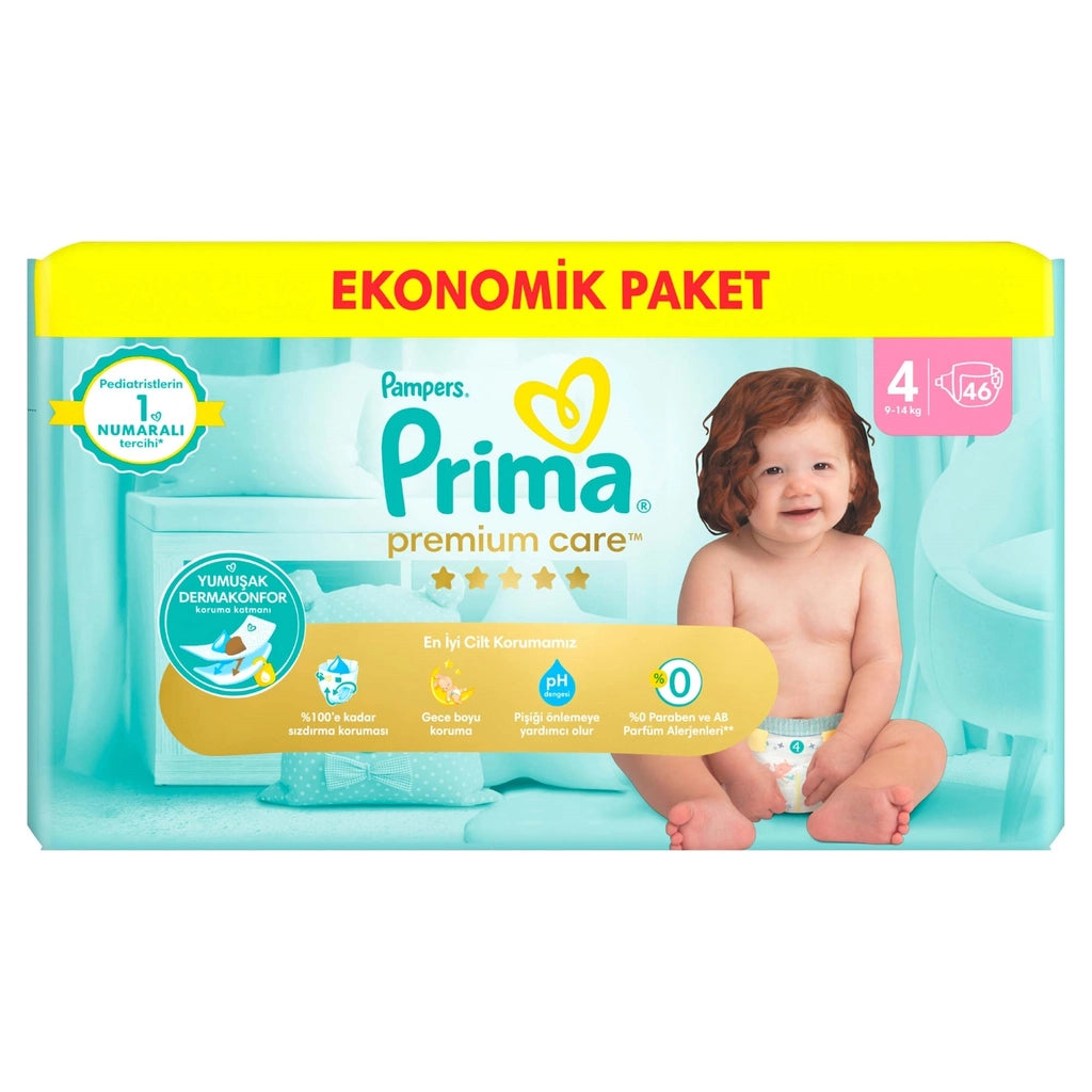 Prima Baby Diaper Premium Care 4 Size 46 Pieces Maxi Jumbo Package