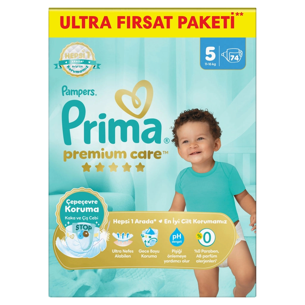Prima Baby Diapers Premium Care Size 5 74 Pieces Junior Package