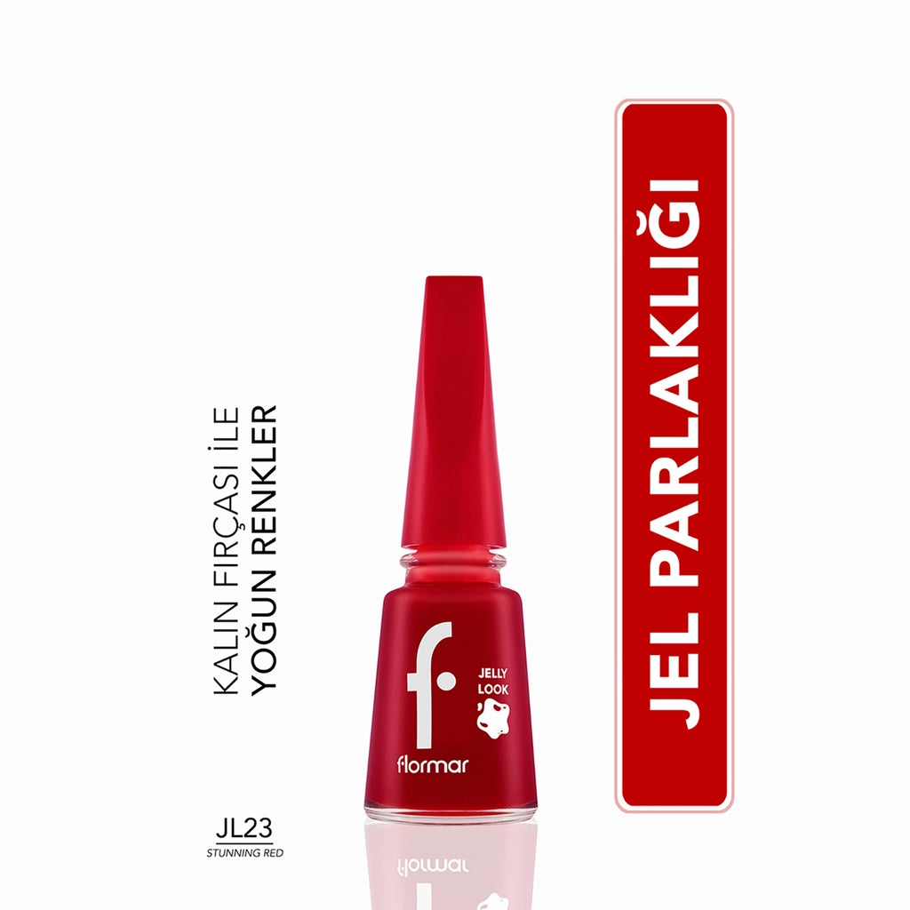 Flormar Jelly Look Intensely Pigmented and Gel Look Nail Polish JL38 Sangria