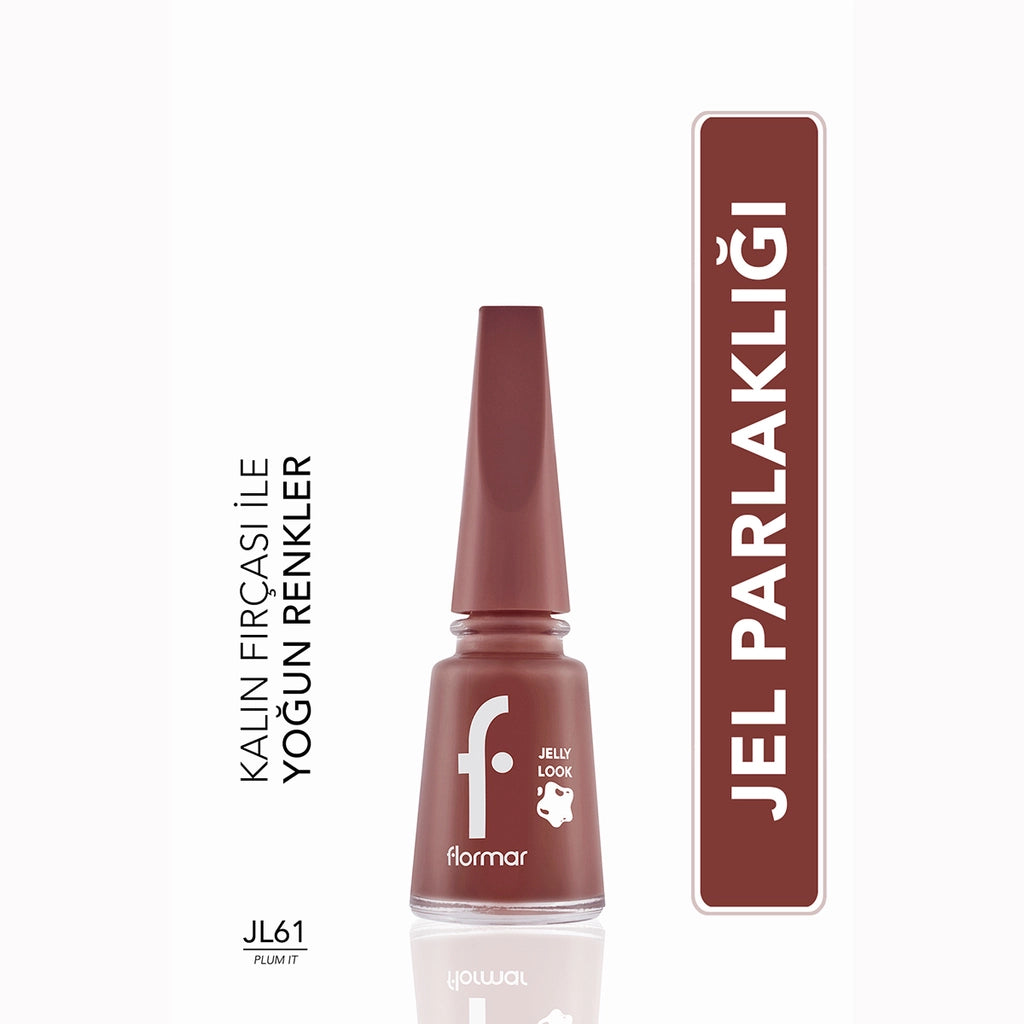 Flormar Jelly Look Intensely Pigmented and Gel Look Nail Polish JL38 Sangria