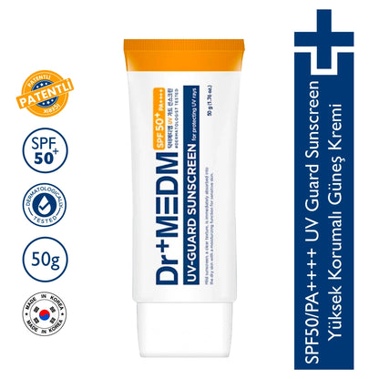 Dermal Dr+Medm Uv Guard Sunscreen High Protection Physical and Chemical Filtered Sunscreen 50 gr