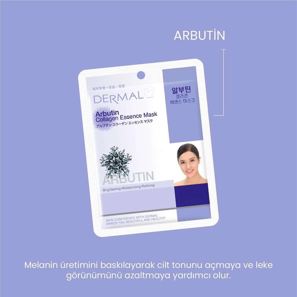 Dermal Whitening Moisturizing and Purifying Arbutin Collagen Mask 23 gr