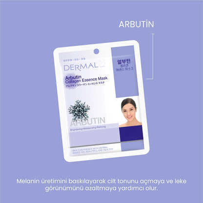 Dermal Whitening Moisturizing and Purifying Arbutin Collagen Mask 23 gr