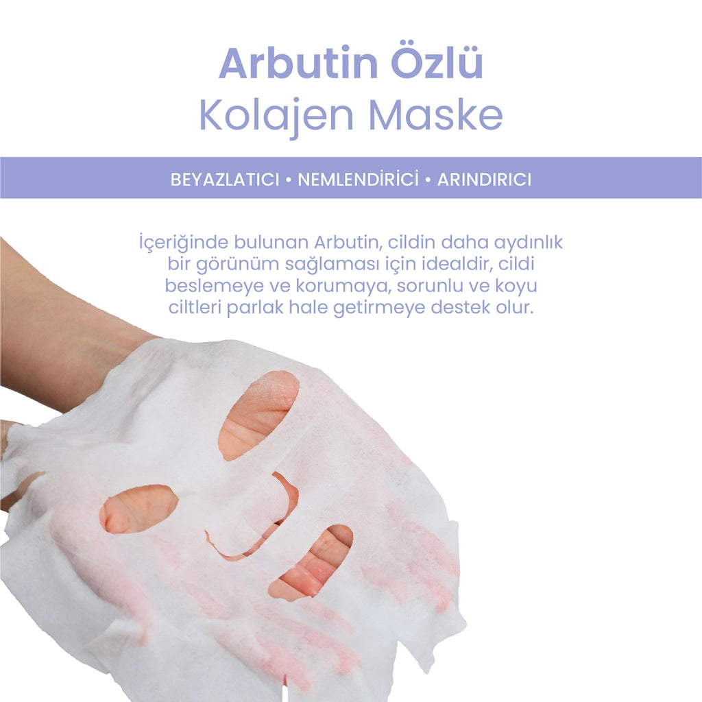 Dermal Whitening Moisturizing and Purifying Arbutin Collagen Mask 23 gr