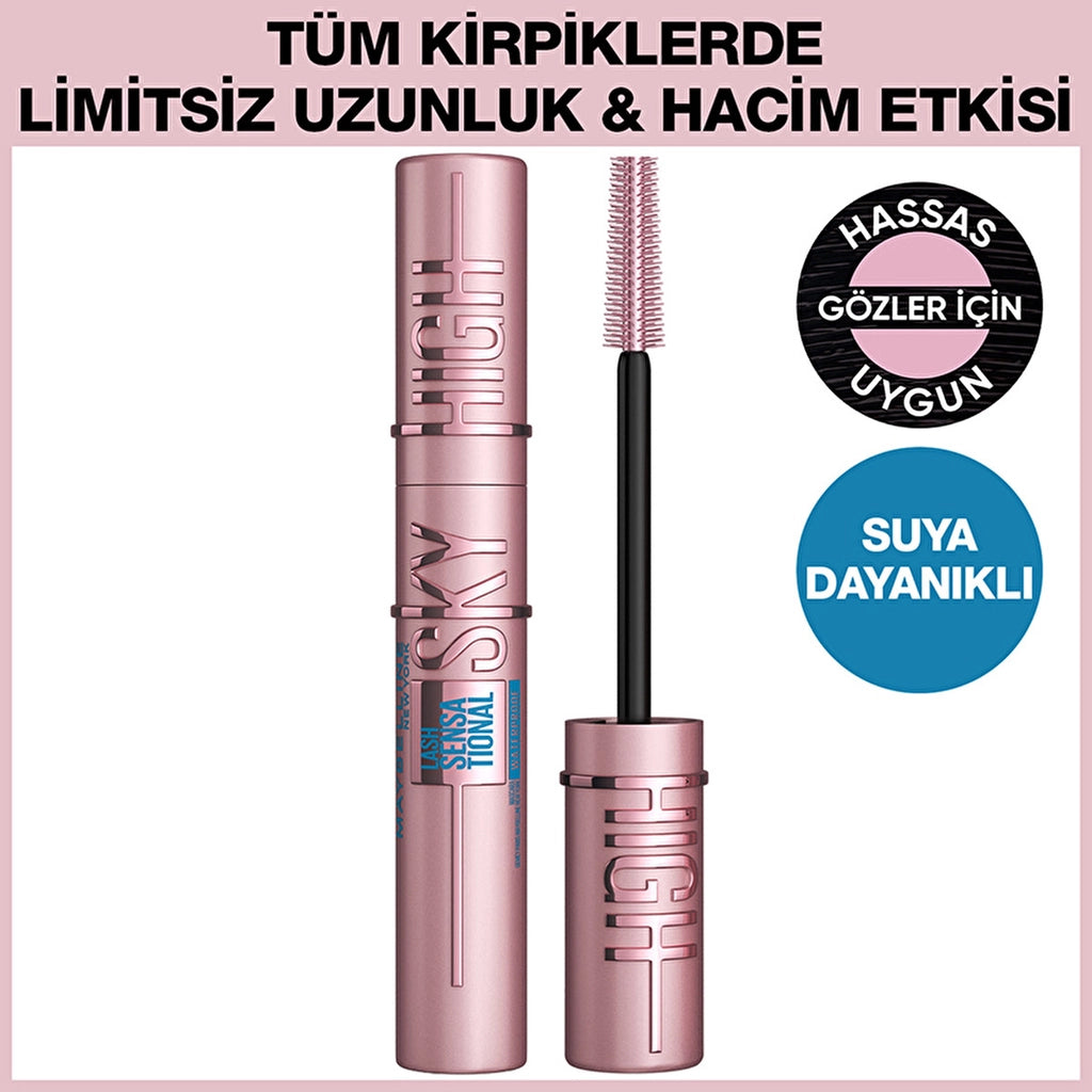 Maybelline New York Lash Sensational Sky High Waterproof Waterproof Mascara Extra Black