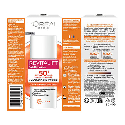Loreal Paris Revitalift Clinical SPF 50+ Daily High UV Protection Facial Sunscreen 50 ml