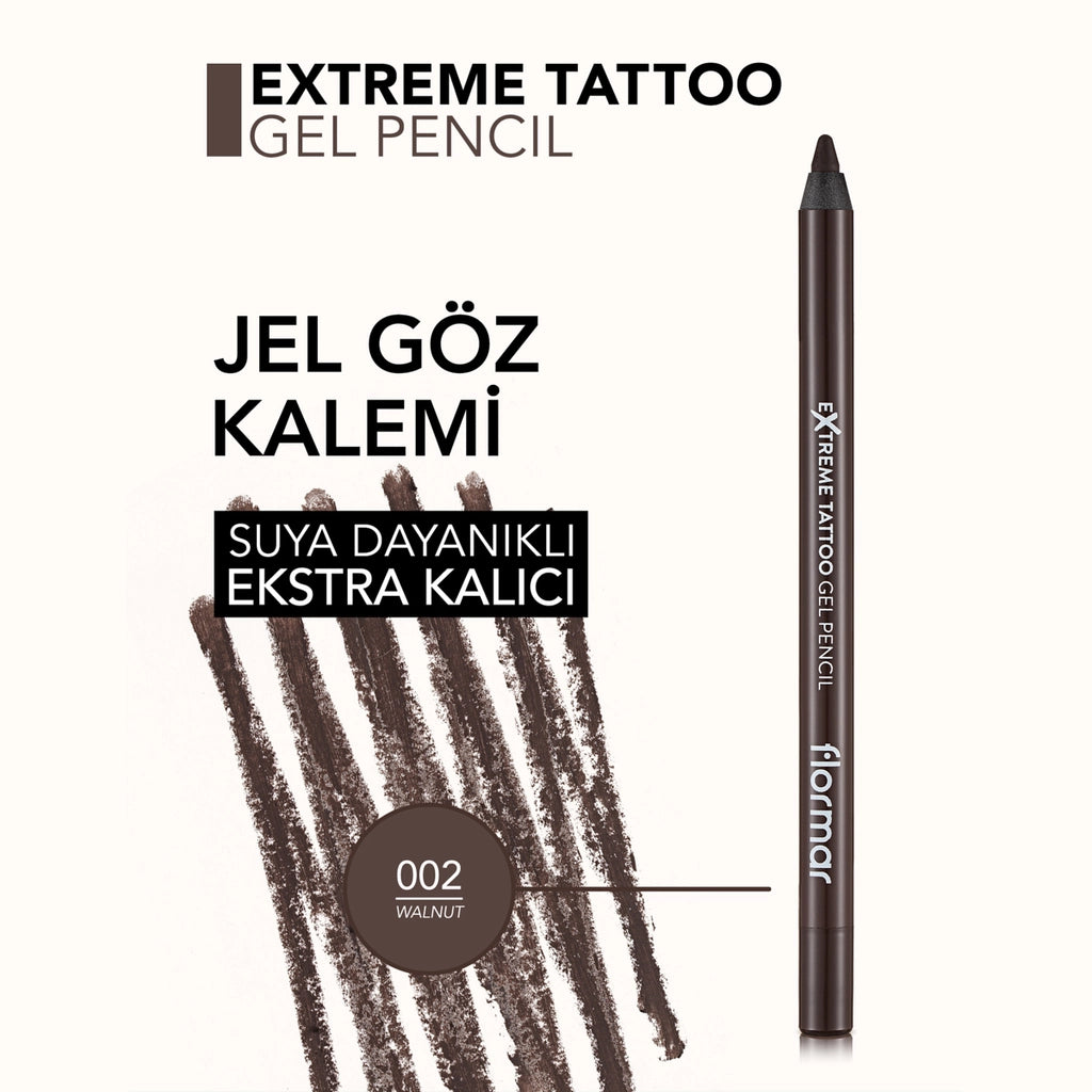 Flormar Extreme Tattoo Extra Permanent Matte Gel Eye Pencil 002 Walnut