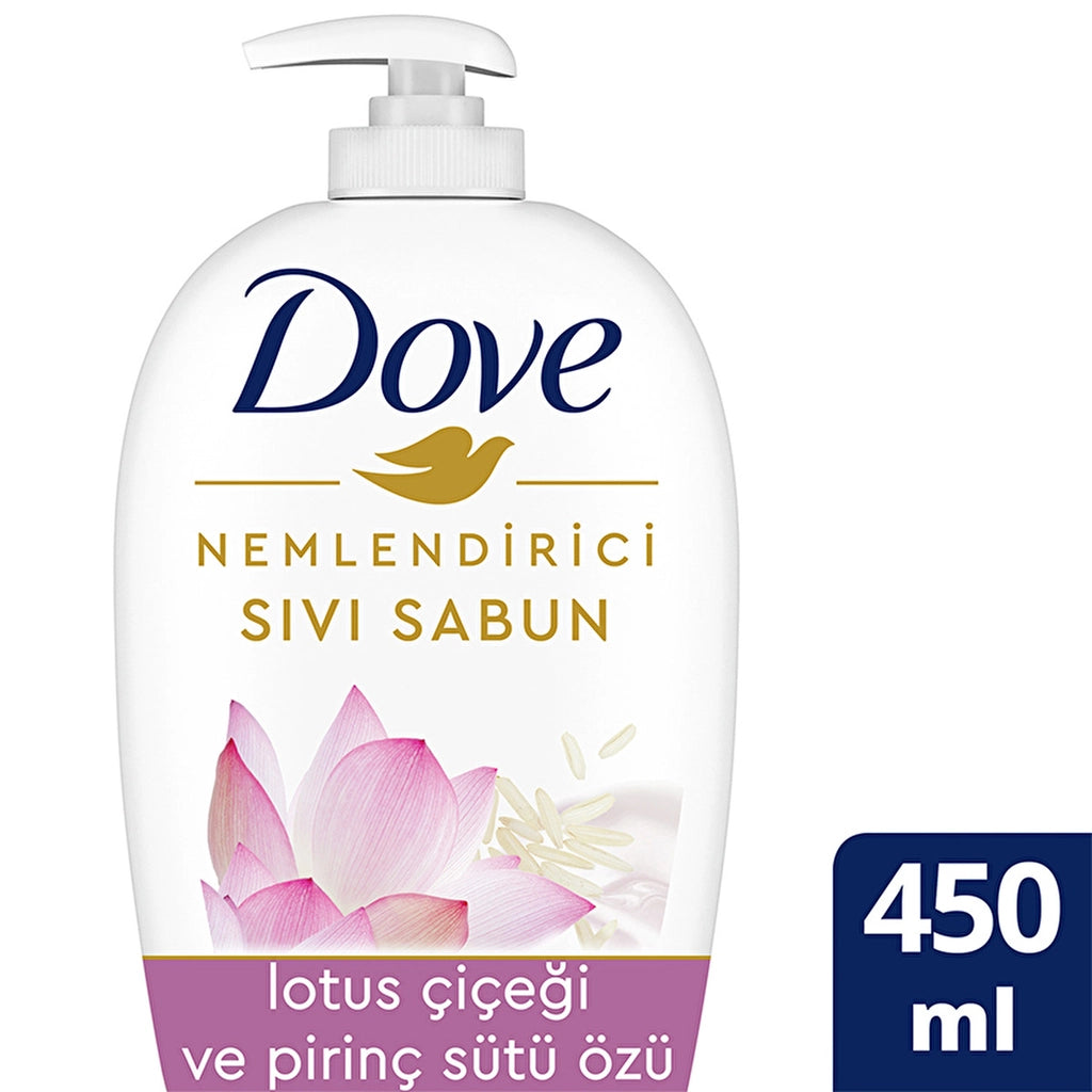 Dove Moisturizing Liquid Soap Lotus Flower and Rice Milk Essence 450 ml