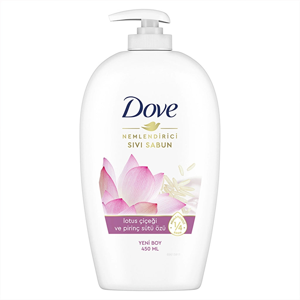 Dove Moisturizing Liquid Soap Lotus Flower and Rice Milk Essence 450 ml