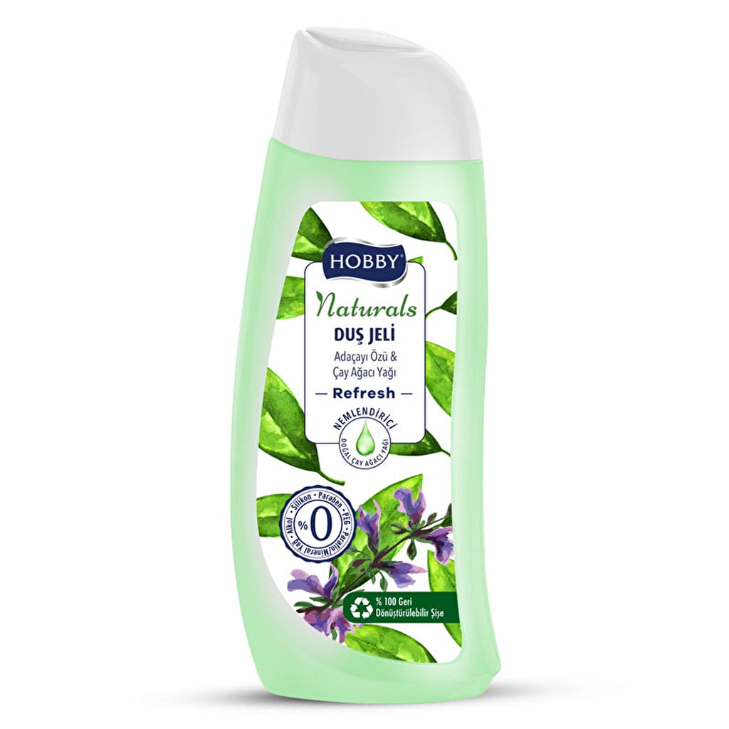 Hobby Naturals Shower Gel Refresh Sage &amp; Tea Tree Oil 500 ml