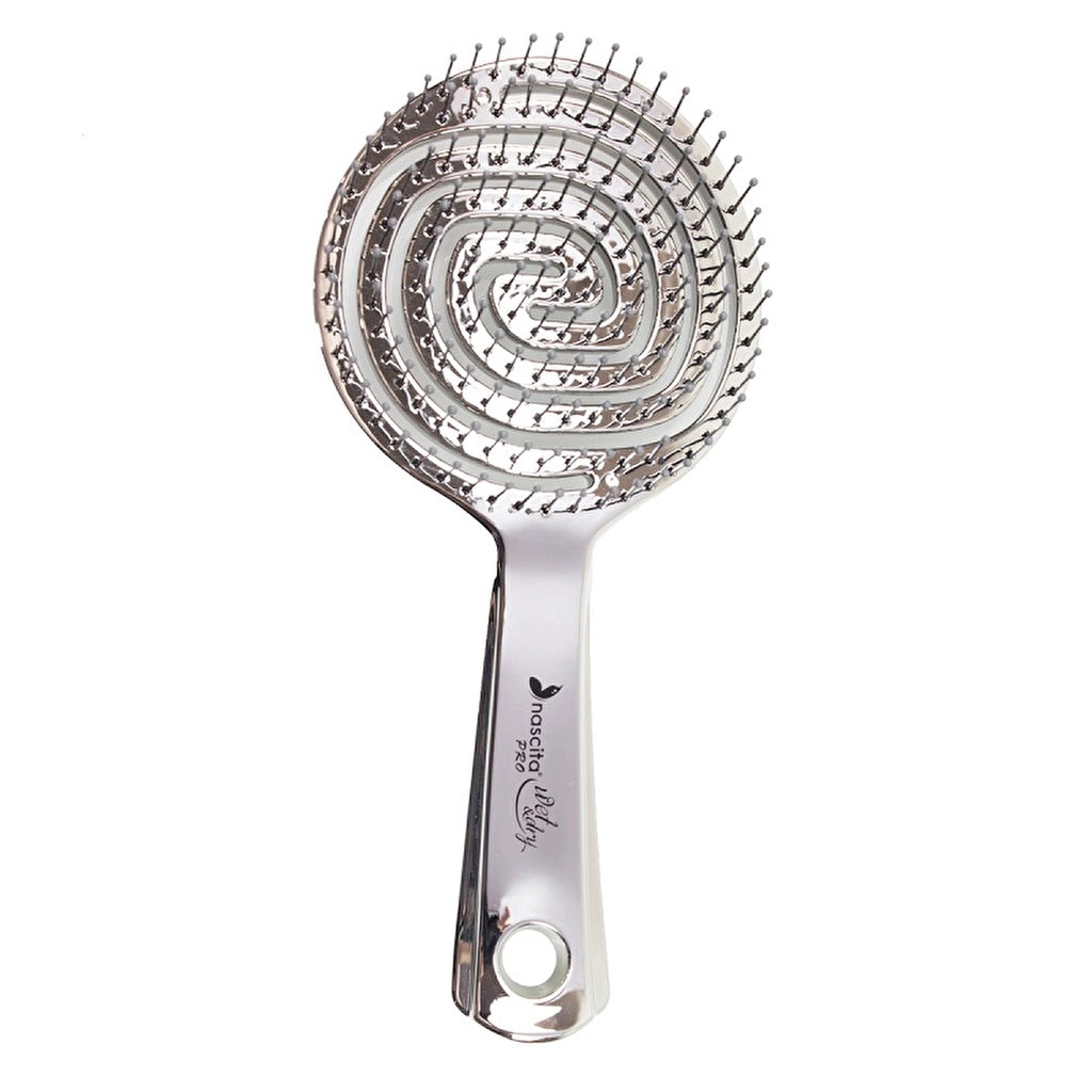 Nascita 3D Flexi Control Opening Combing Hair Brush Silver