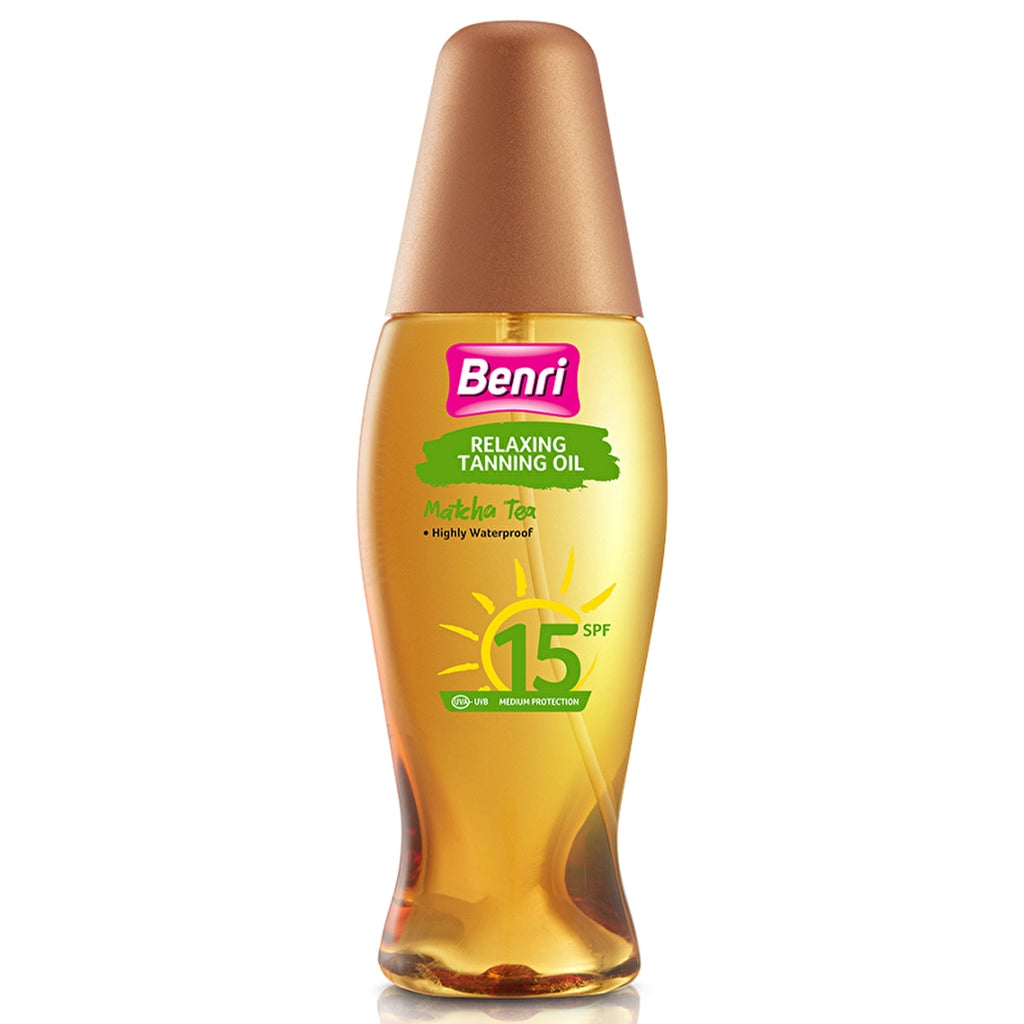 Benri Matcha Tea Relaxing Effect Bronzing Oil 15 SPF 150 ml