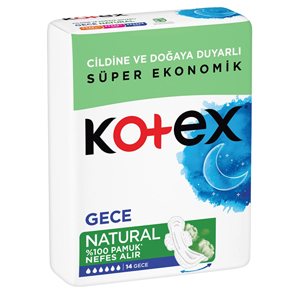 Kotex Natural Ultra Quadro Night Hygienic Pads 14-pack