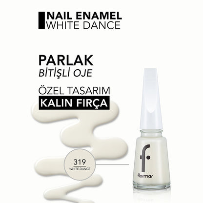 Flormar Nail Enamel Intensely Pigmented Nail Polish 319 White Dance