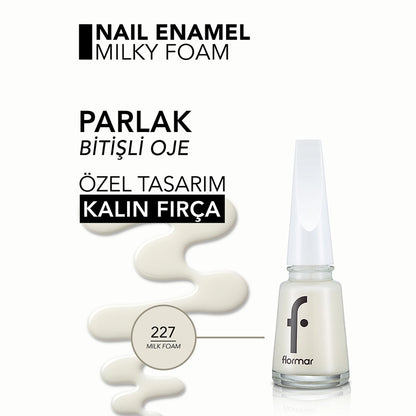 Flormar Nail Enamel Intensely Pigmented Nail Polish 227 Milk Foam