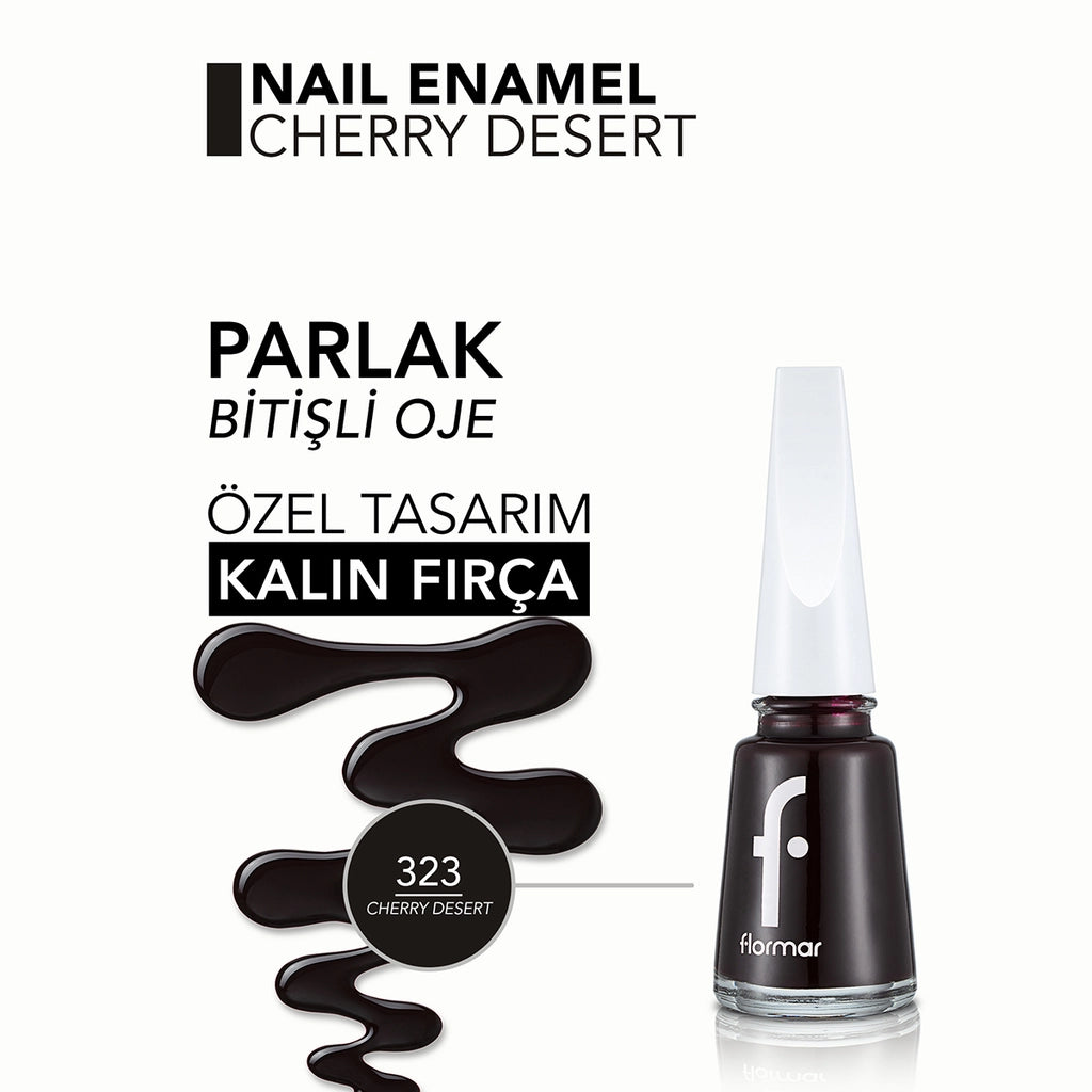 Flormar Nail Enamel Intensely Pigmented Nail Polish 323 Cherry Dessert