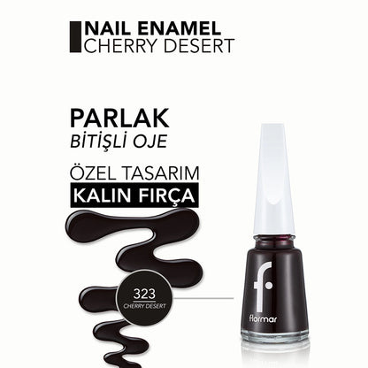 Flormar Nail Enamel Intensely Pigmented Nail Polish 323 Cherry Dessert