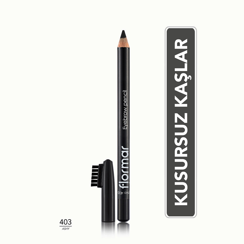 Flormar Eyebrow Pencil with Soft Tip and Diffusing Brush 402 Brown