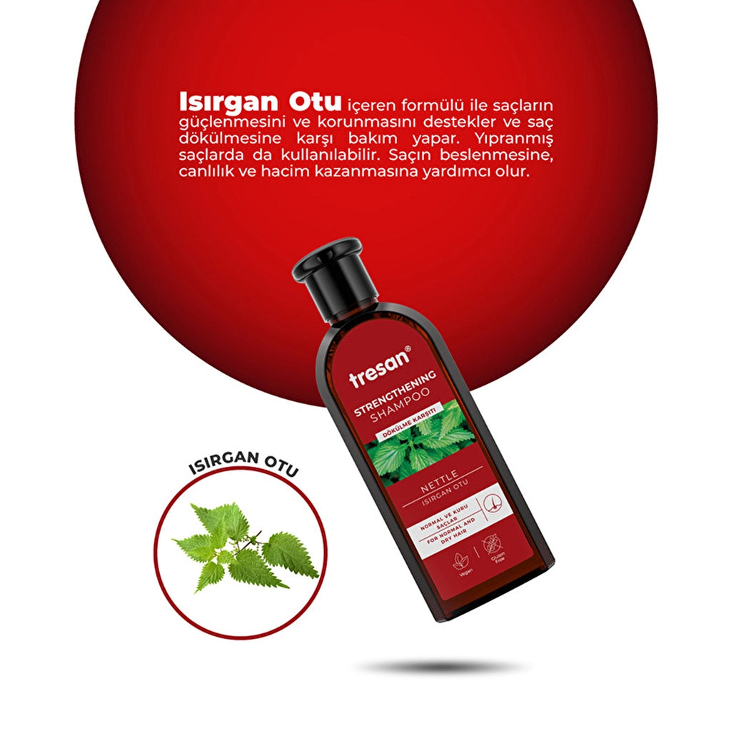 Tresan Anti-Hallage Nettle Strengthening Care Shampoo Normal and Dry Hair 300 ml