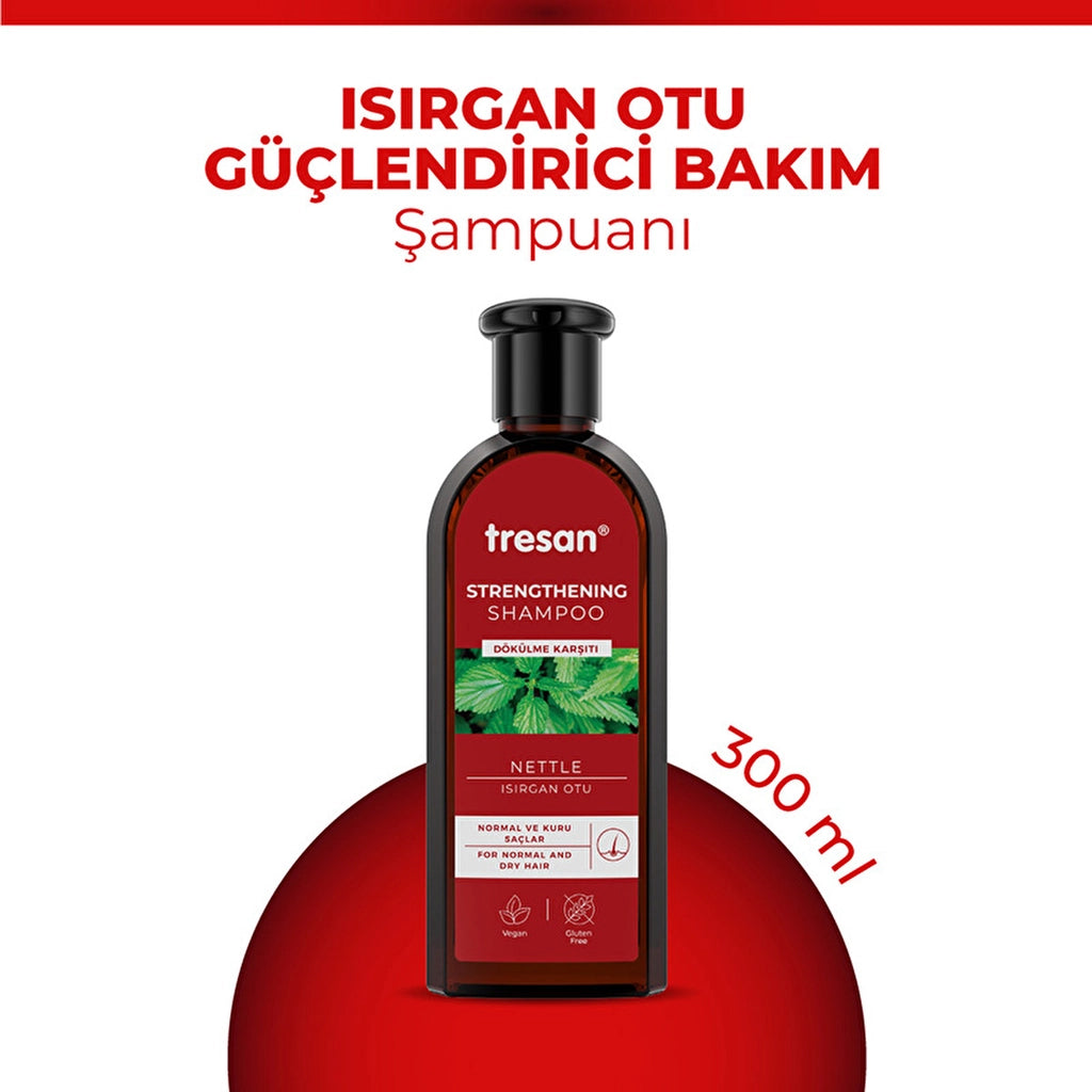 Tresan Anti-Hallage Nettle Strengthening Care Shampoo Normal and Dry Hair 300 ml