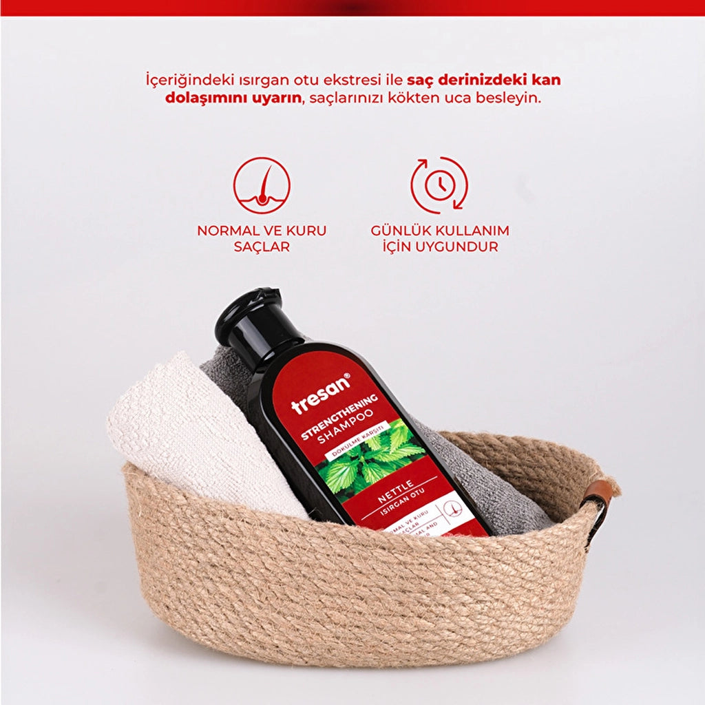 Tresan Anti-Hallage Nettle Strengthening Care Shampoo Normal and Dry Hair 300 ml