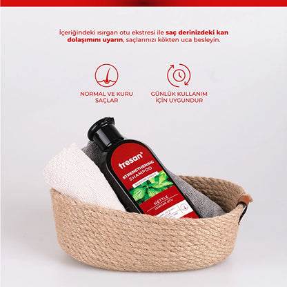 Tresan Anti-Hallage Nettle Strengthening Care Shampoo Normal and Dry Hair 300 ml