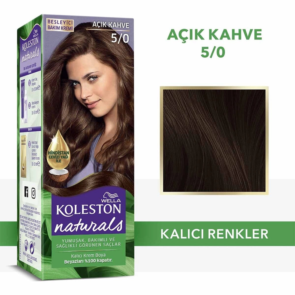 Wella Koleston Naturals Hair Dye 5/0 Light Brown
