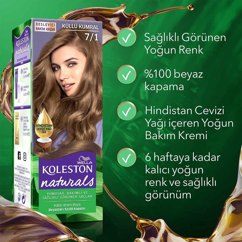 Wella Koleston Naturals Hair Dye 7/1 Ashy Auburn