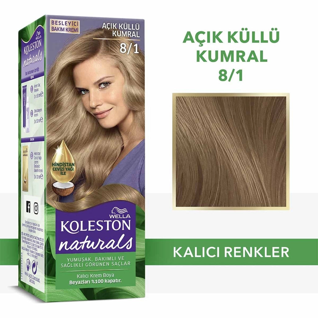 Wella Koleston Naturals Hair Dye 8/1 Light Ashy Auburn
