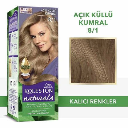 Wella Koleston Naturals Hair Dye 8/1 Light Ashy Auburn
